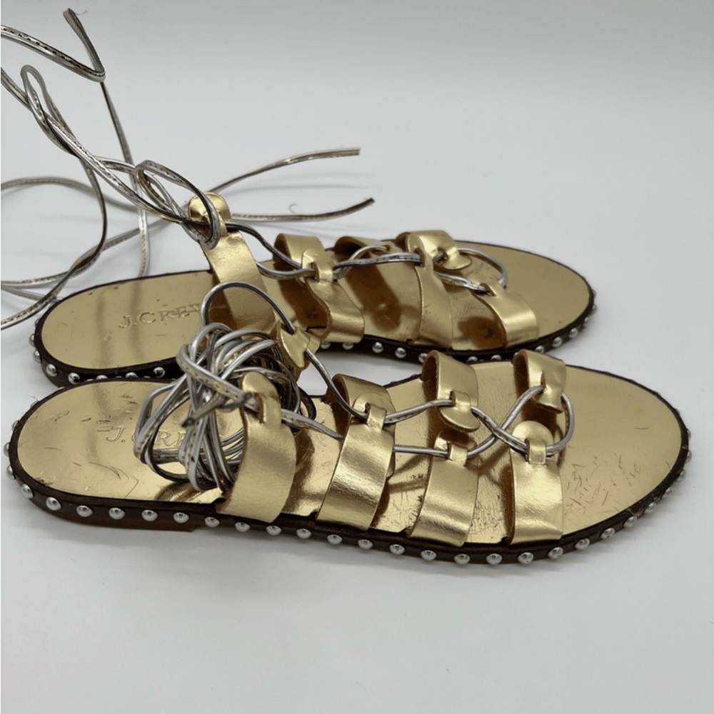 J. Crew Gold Gladiator Strappy Sandals